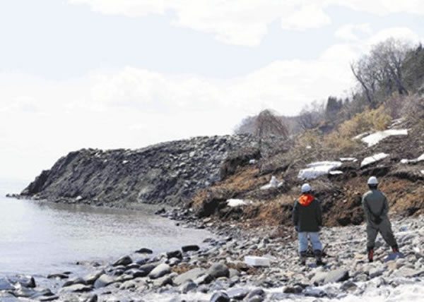 北海道知床半岛沿岸在一日内多了一大片土地