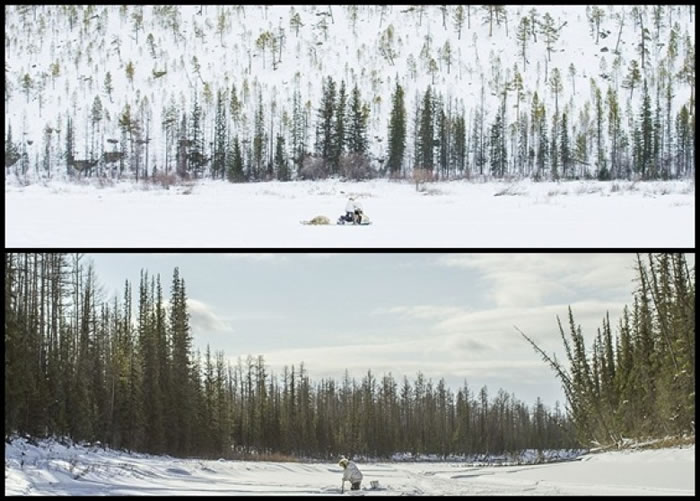 双方战场是一片大雪地。