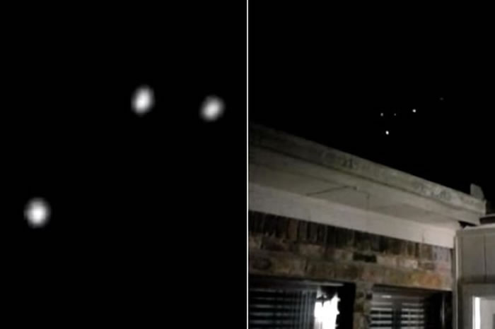 美国UFO猎人在德州康罗夜空中拍到6个神秘发光体