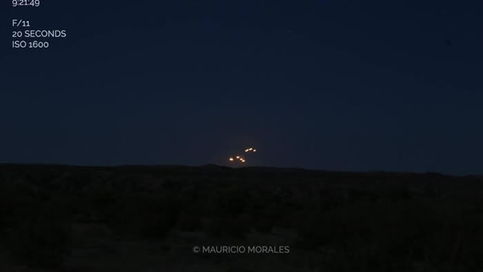 美国亚利桑那州夜空惊现有6盏大灯的不明飞行物UFO？