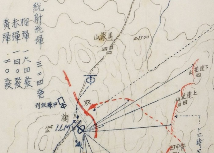 日军用地图纪录作战情况。