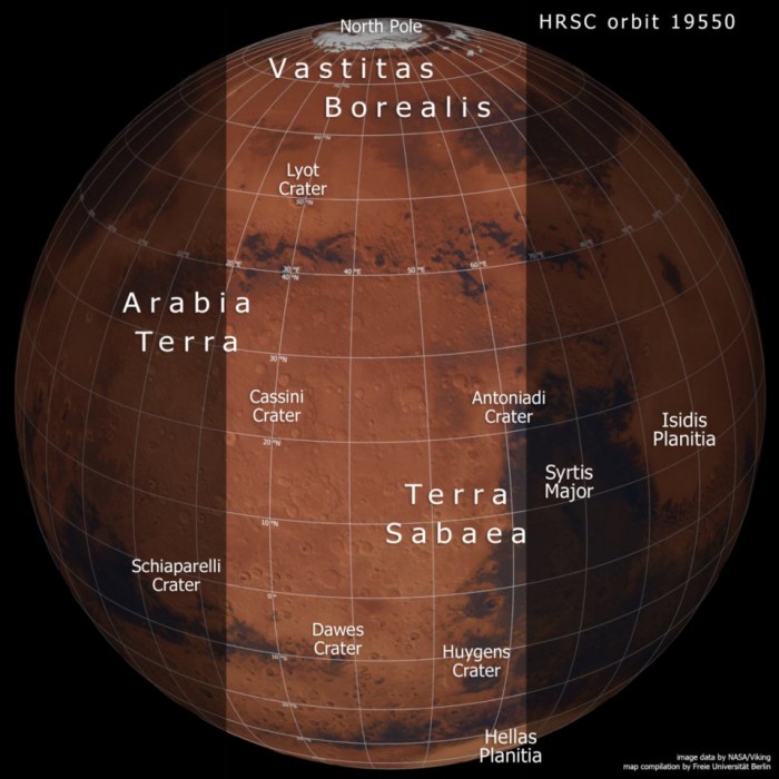 欧洲航天局（ESA）发布火星快车号拍摄的火星地形细节图