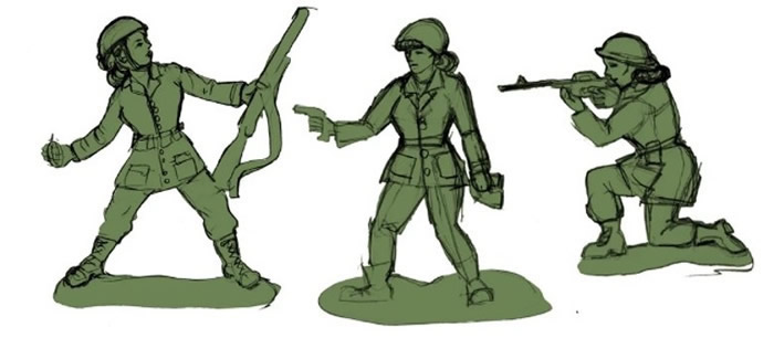 艾梅尔公司将推出的塑胶女兵公仔设计图。