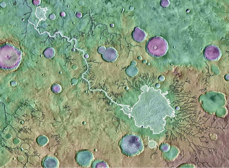 巨大的洪水在火星表面刻下深深的峡谷和山谷