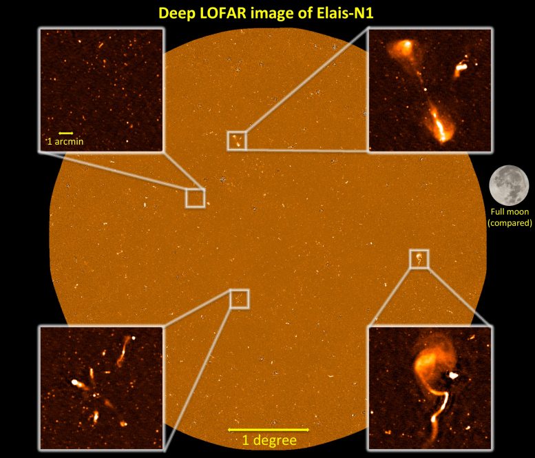 国际低频阵列射电望远镜(LOFAR)发表迄今为止拍摄的最敏感宇宙图像
